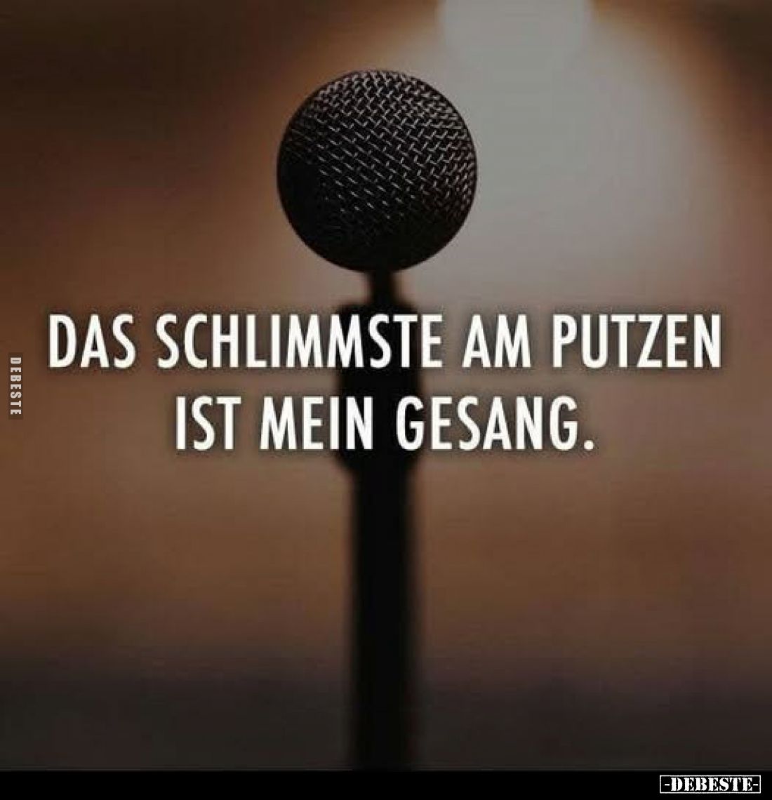 Das schlimmste am Putzen ist mein Gesang.