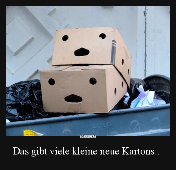 Das gibt viele kleine neue Kartons..