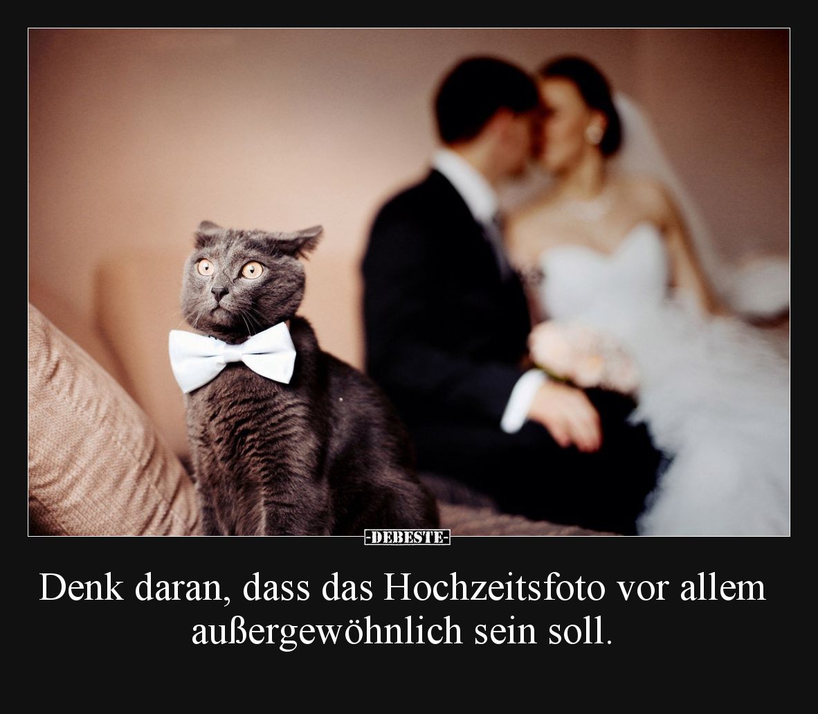 Denk daran, dass das Hochzeitsfoto vor allem außergewöhnlich sein soll.