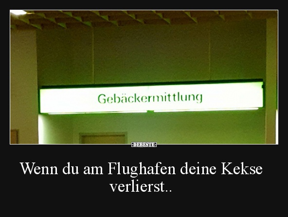 Wenn du am Flughafen deine Kekse verlierst..