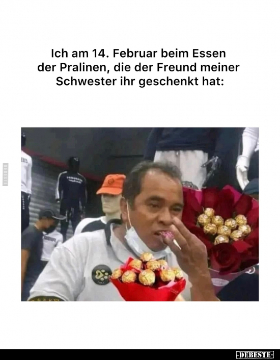 Februar, Beim Essen, Essen, Pralinen, Schwester