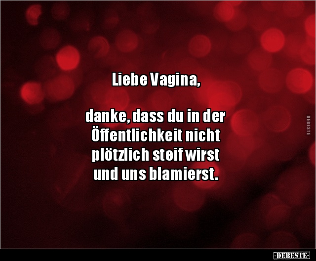 Liebe Vagina,  danke, dass du in der Öffentlichkeit.. - Lustige Bilder | DEBESTE.de