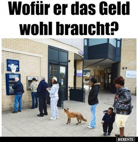 Wofür er das Geld wohl braucht?..