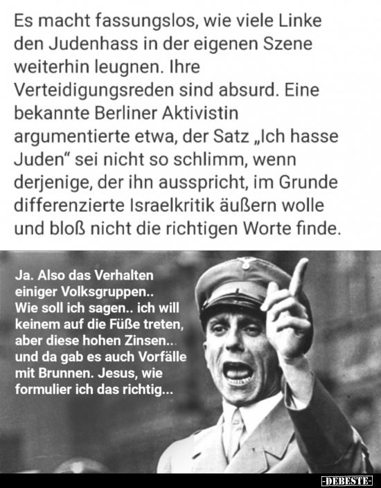 Es macht fassungslos, wie viele Linke den Judenhass in der.. - Lustige Bilder | DEBESTE.de