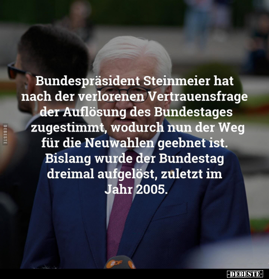 Bundespräsident Steinmeier hat nach der verlorenen Vertrauensfrage.. - Lustige Bilder | DEBESTE.de