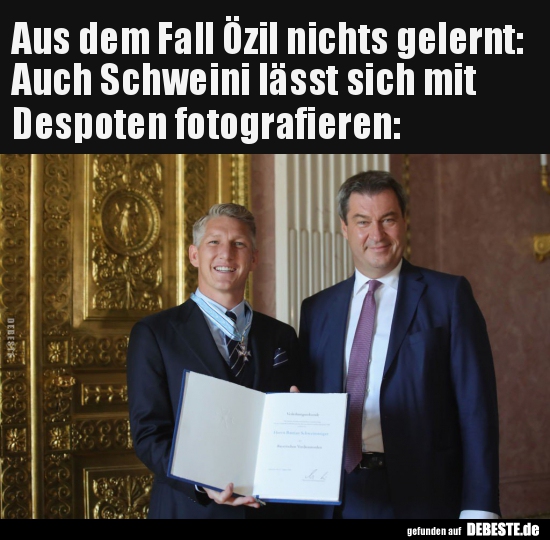 Aus dem Fall Özil nichts gelernt: Auch Schweini lässt sich..