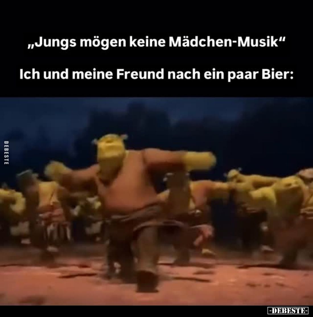 Jungs mögen keine Mädchen-Musik. -
Ich und meine Freund nach ein paar Bier: