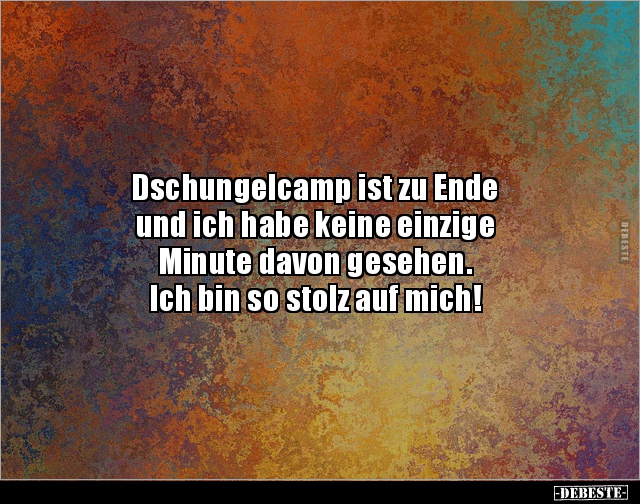 Dschungelcamp ist zu Ende und ich habe keine einzige.. - Lustige Bilder | DEBESTE.de