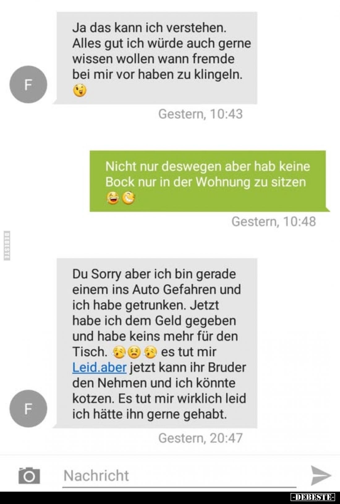 Ja das kann ich verstehen. Alles gut ich würde auch gerne wissen wollen wann fremde bei mir vor haben zu klingeln.
-
Nicht ...