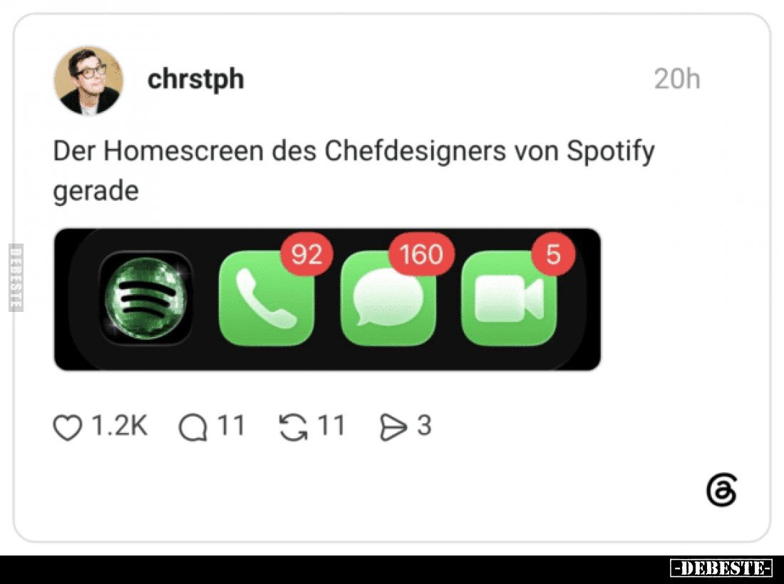 Der Homescreen des Chefdesigners von Spotify gerade