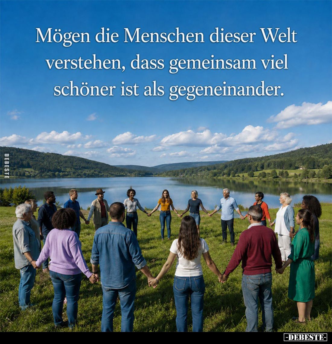 Mögen die Menschen dieser Welt verstehen, dass gemeinsam viel schöner ist als gegeneinander.