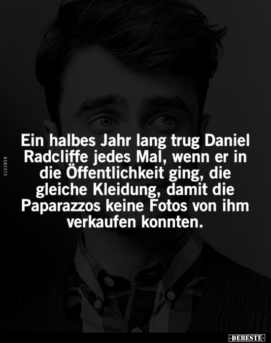 Ein halbes Jahr lang trug Daniel Radcliffe.. - Lustige Bilder | DEBESTE.de