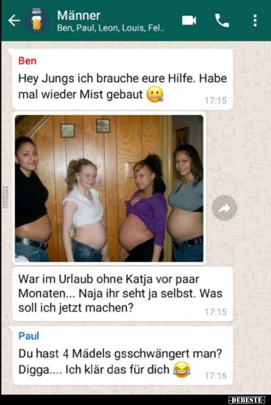 Lustige Bilder zum Thema: Jungs, Hilfe, Urlaub, Ohne, Paar, Machen, Mädels, 4 Mädels