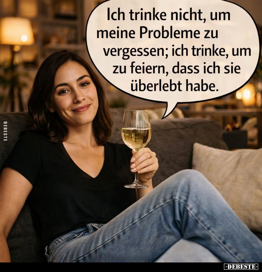Ich trinke nicht, um meine Probleme zu vergessen; ich trinke, um zu feiern, dass ich sie überlebt habe.