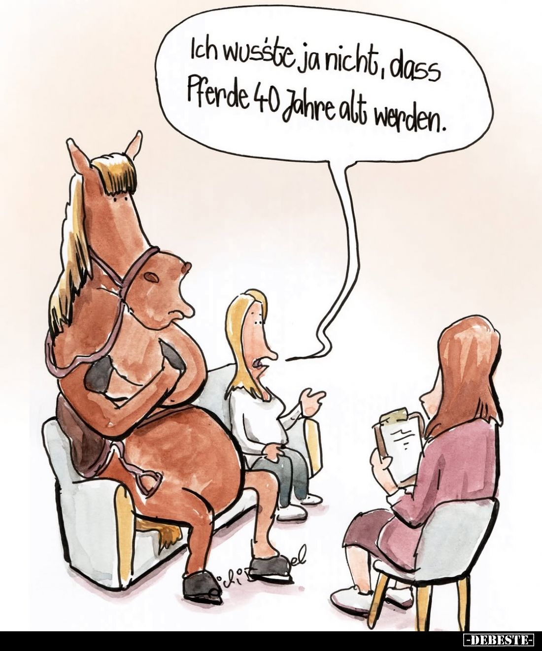 Ich wusste ja nicht, dass Pferde 40 Jahre alt werden.