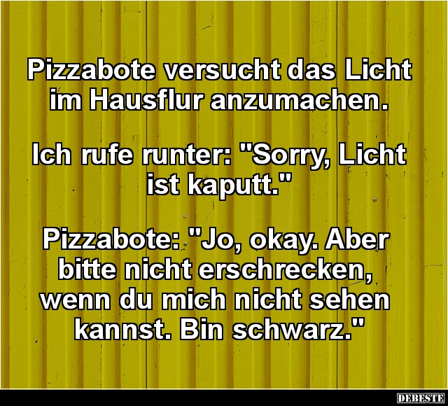 Pizzabote versucht das Licht im Hausflur anzumachen.. - Lustige Bilder | DEBESTE.de