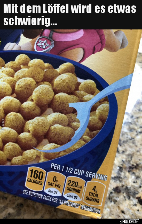 Mit dem Löffel wird es etwas schwierig...