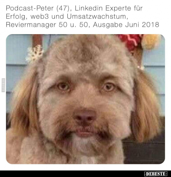 Podcast-Peter (47), Linkedin Experte für Erfolg, web3 und.. - Lustige Bilder | DEBESTE.de