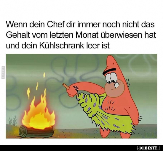 Wenn dein Chef dir immer noch nicht das Gehalt vom letzten.. - Lustige Bilder | DEBESTE.de