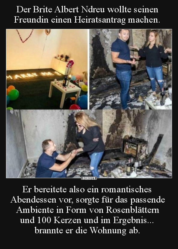 Der Brite Albert Ndreu wollte seinen Freundin einen..