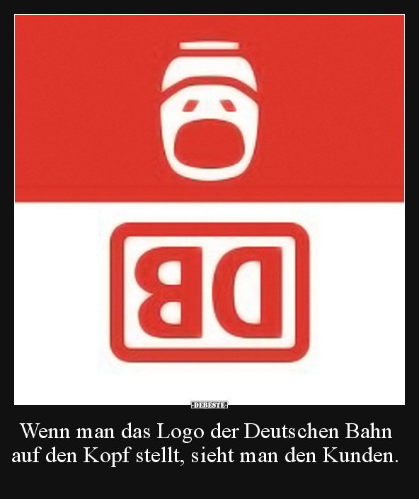 Wenn man das Logo der Deutschen Bahn auf den Kopf stellt.. - Lustige Bilder | DEBESTE.de
