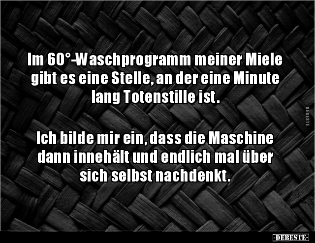 Im 60°-Waschprogramm meiner Miele gibt es eine Stelle, an.. - Lustige Bilder | DEBESTE.de