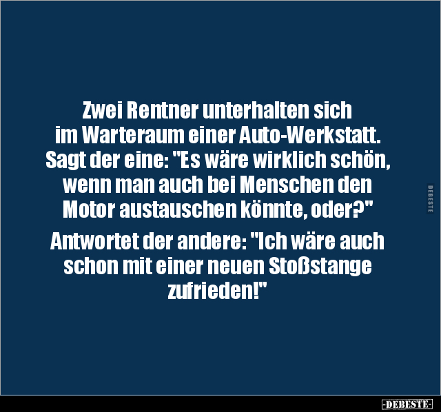 Zwei Rentner unterhalten sich im Warteraum einer.. - Lustige Bilder | DEBESTE.de