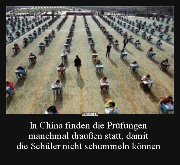 In China finden die Prüfungen manchmal draußen statt.. - Lustige Bilder | DEBESTE.de