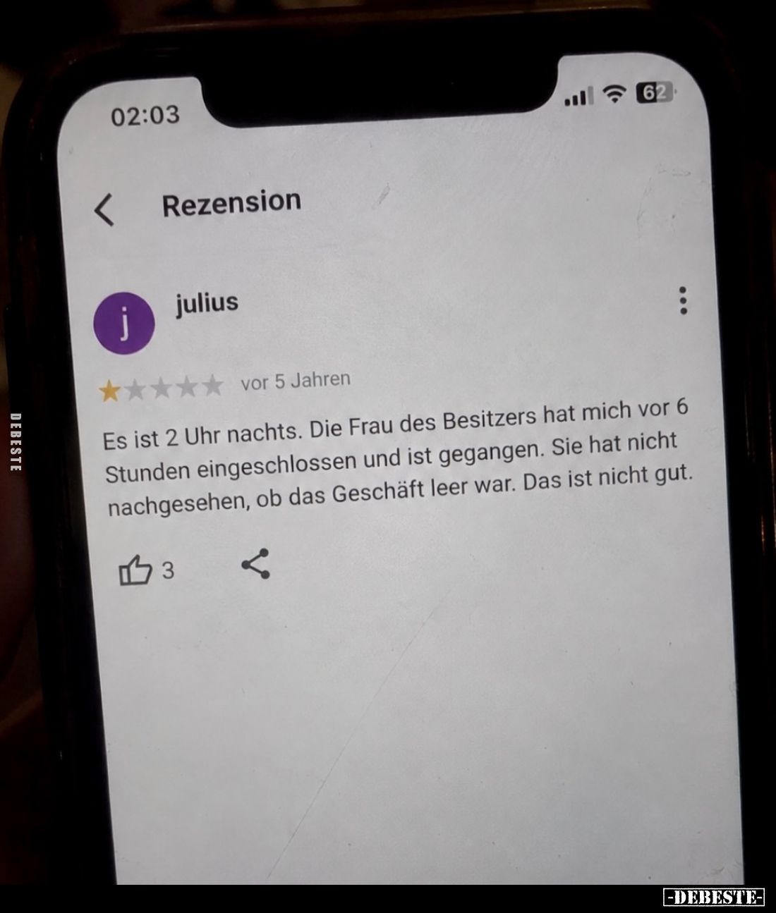 Es ist 2 Uhr nachts. Die Frau des Besitzers hat mich vor 6 Stunden eingeschlossen und ist gegangen. Sie hat nicht nachgesehen...