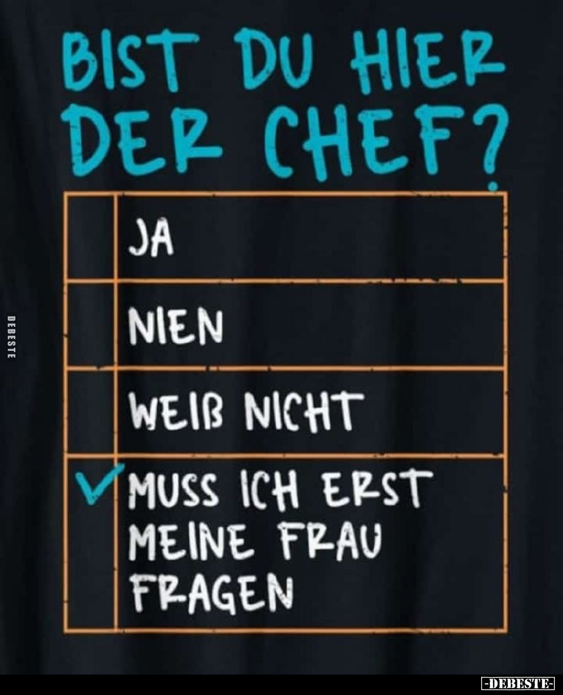 Bist du hier der Chef?