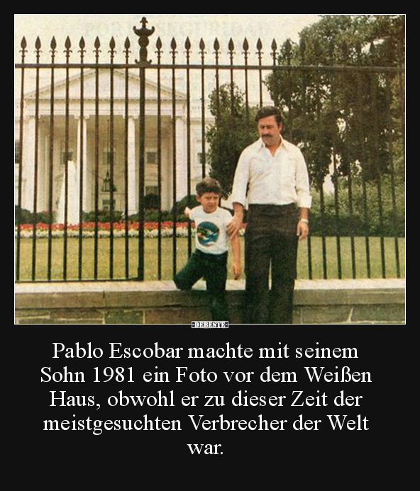 Pablo Escobar machte mit seinem Sohn 1981 ein Foto vor.. - Lustige Bilder | DEBESTE.de