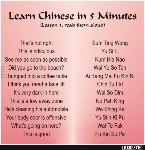 Learn Chinese in 5 Minutes.. - Lustige Bilder | DEBESTE.de