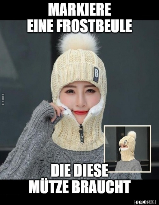 Markiere eine Frostbeule die diese Mütze braucht.. - Lustige Bilder | DEBESTE.de