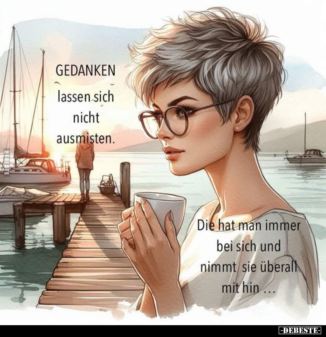 Gedanken lassen sich nicht ausmisten. Die hat man immer bei sich und nimmt sie überall mit hin ...