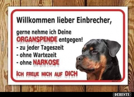 Willkommen lieber Einbrecher, gerne nehme ich.. - Lustige Bilder | DEBESTE.de