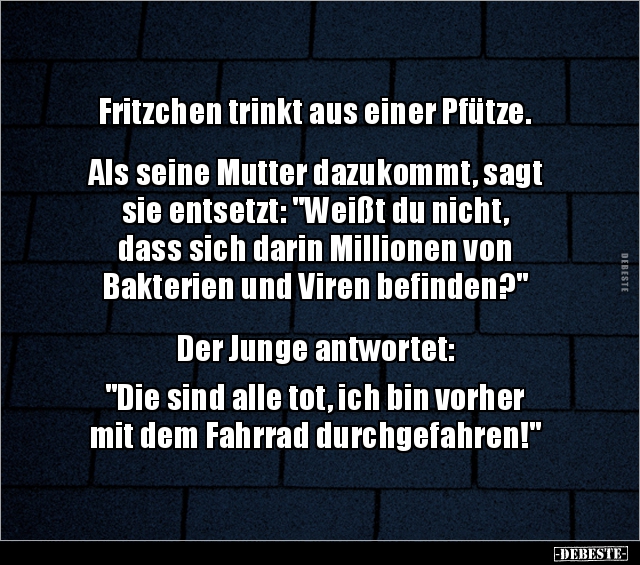 Fritzchen trinkt aus einer Pfütze.. - Lustige Bilder | DEBESTE.de