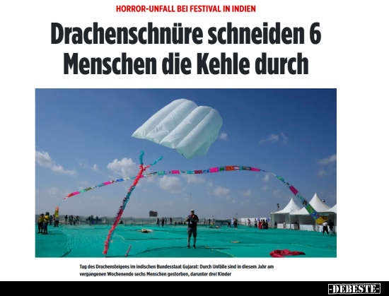 Drachenschnüre schneiden 6 Menschen die Kehle durch.. - Lustige Bilder | DEBESTE.de