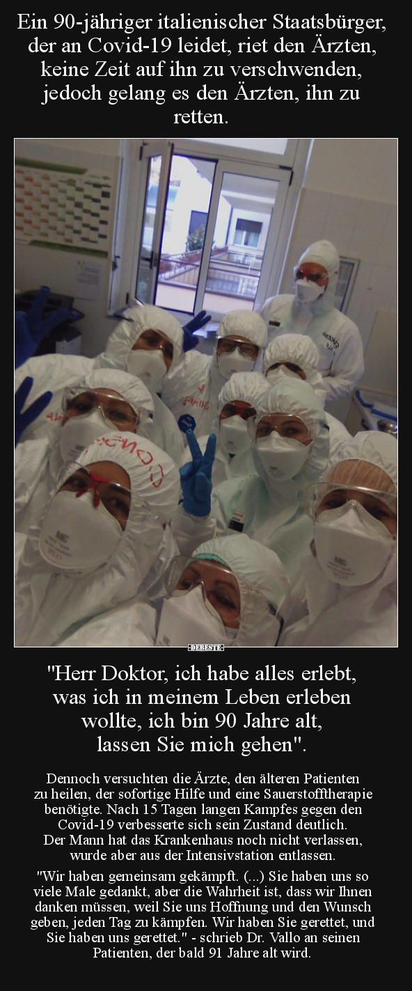 Ein 90-jähriger italienischer Staatsbürger, der an Covid-19..