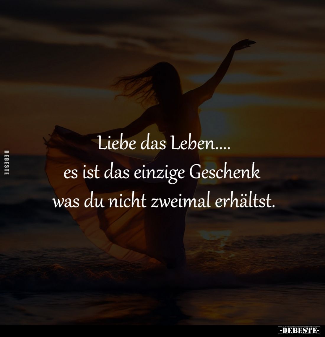 Liebe das Leben....
es ist das einzige Geschenk 
was du nicht zweimal erhältst.