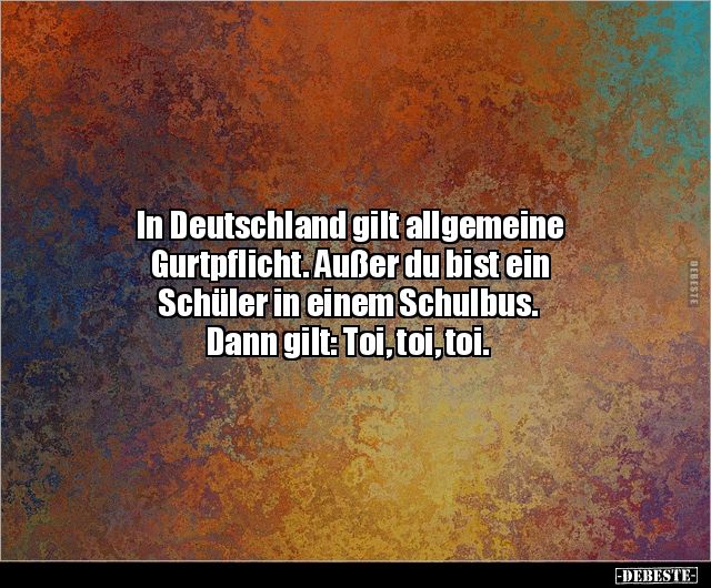 In Deutschland gilt allgemeine Gurtpflicht. Außer du bist.. - Lustige Bilder | DEBESTE.de