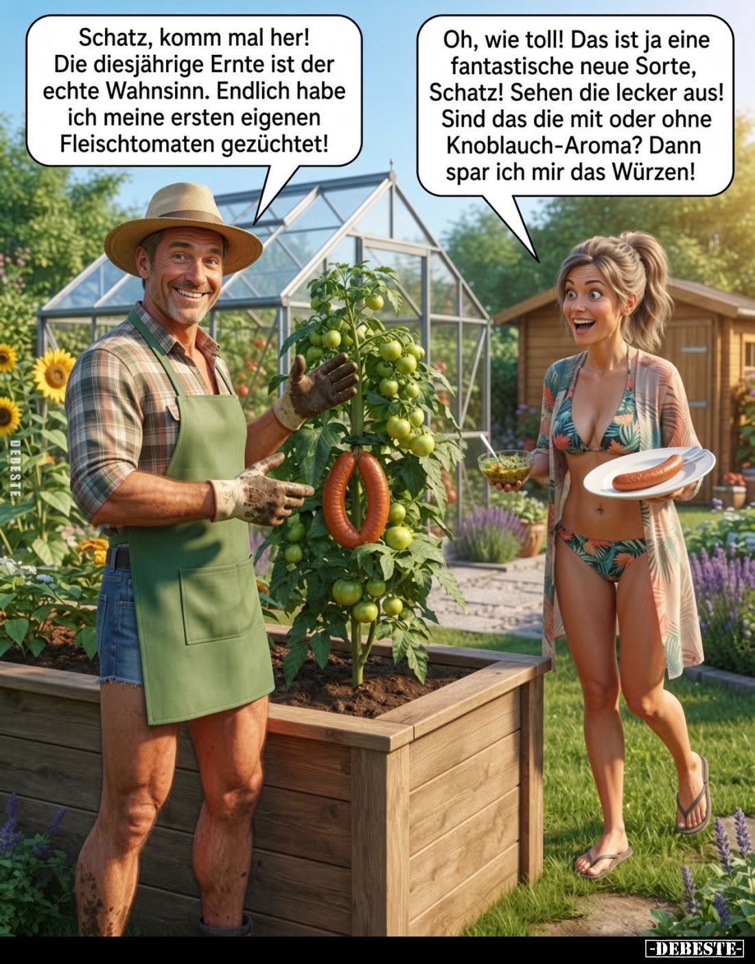 Schatz, komm mal her! Die diesjährige Ernte ist der echte Wahnsinn. Endlich habe ich meine ersten eigenen Fleischtomaten gezü...