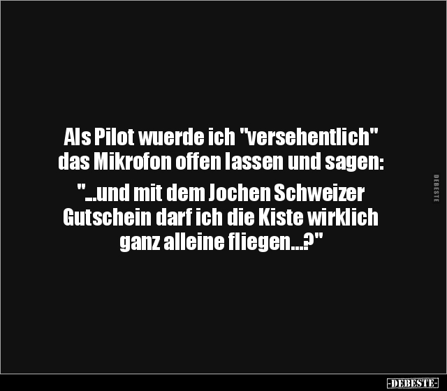 Als Pilot wuerde ich "versehentlich" das Mikrofon offen.. - Lustige Bilder | DEBESTE.de