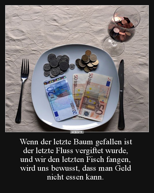 Wenn der letzte Baum gefallen ist der letzte Fluss..