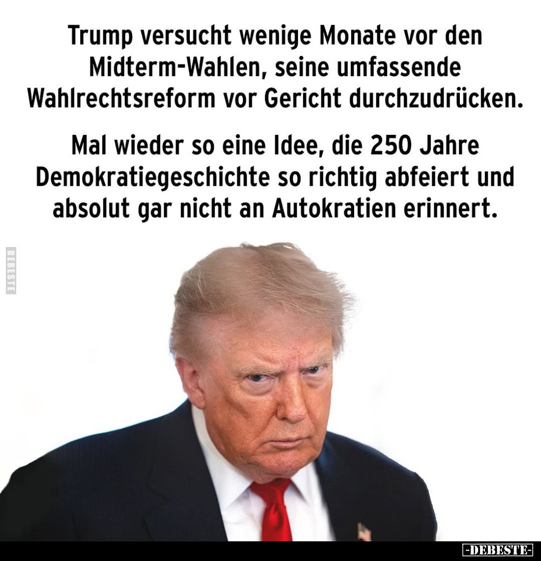 Trump versucht wenige Monate vor den Midterm-Wahlen, seine umfassende Wahlrechtsreform vor Gericht durchzudrücken.
Mal wiede...