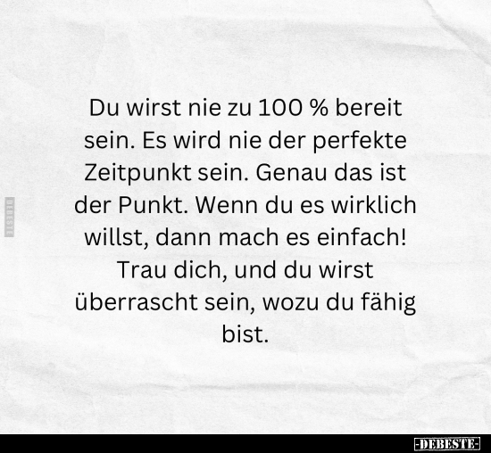 Du wirst nie zu 100% bereit sein.. - Lustige Bilder | DEBESTE.de