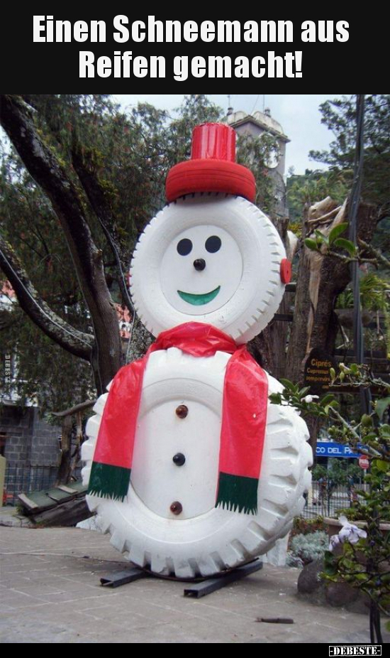 Einen Schneemann aus Reifen gemacht!.. - Lustige Bilder | DEBESTE.de