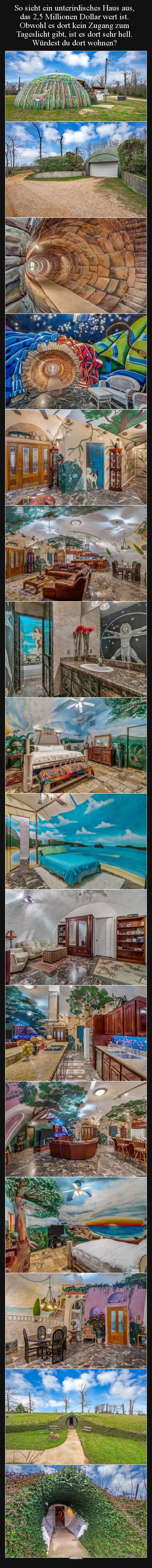 So sieht ein unterirdisches Haus aus, das 2,5 Millionen..