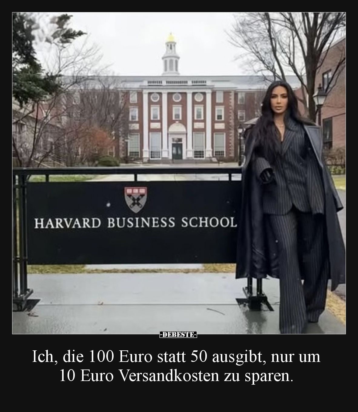 Ich, die 100 Euro statt 50 ausgibt, nur um 10 Euro Versandkosten zu sparen.