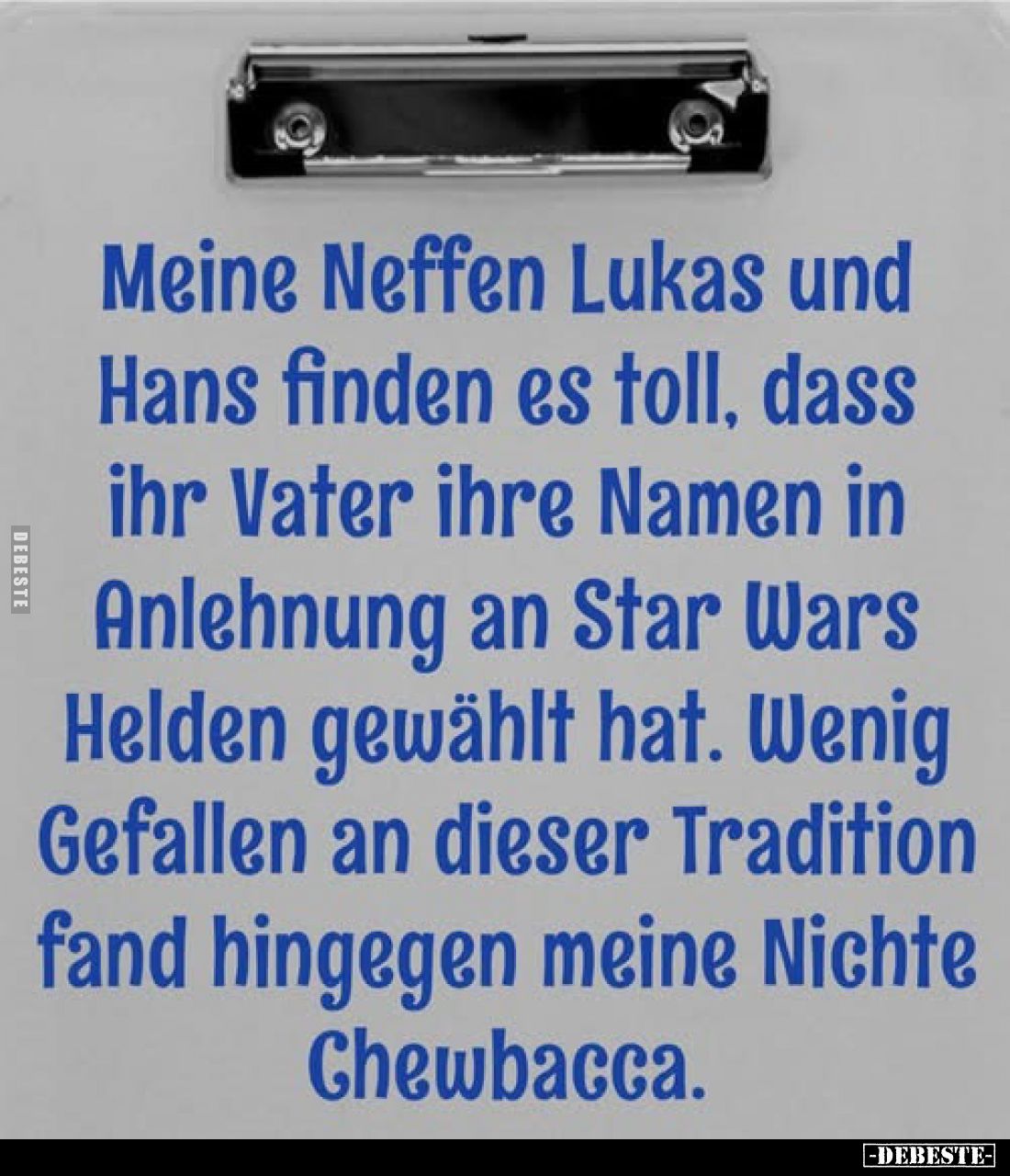 Meine Neffen Lukas und Hans finden es toll, dass ihr Vater ihre Namen in Anlehnung an Star Wars Helden gewählt hat. Wenig Gef...