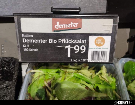 Dementer Bio Pflücksalat.. - Lustige Bilder | DEBESTE.de
